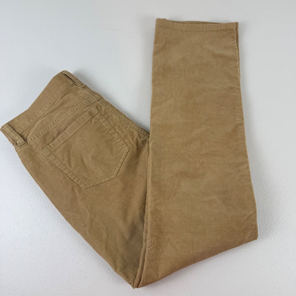 LL Bean Womens BeanFlex Straight Leg Corduroy Pants Camel Tan 520828 Size 8 Reg